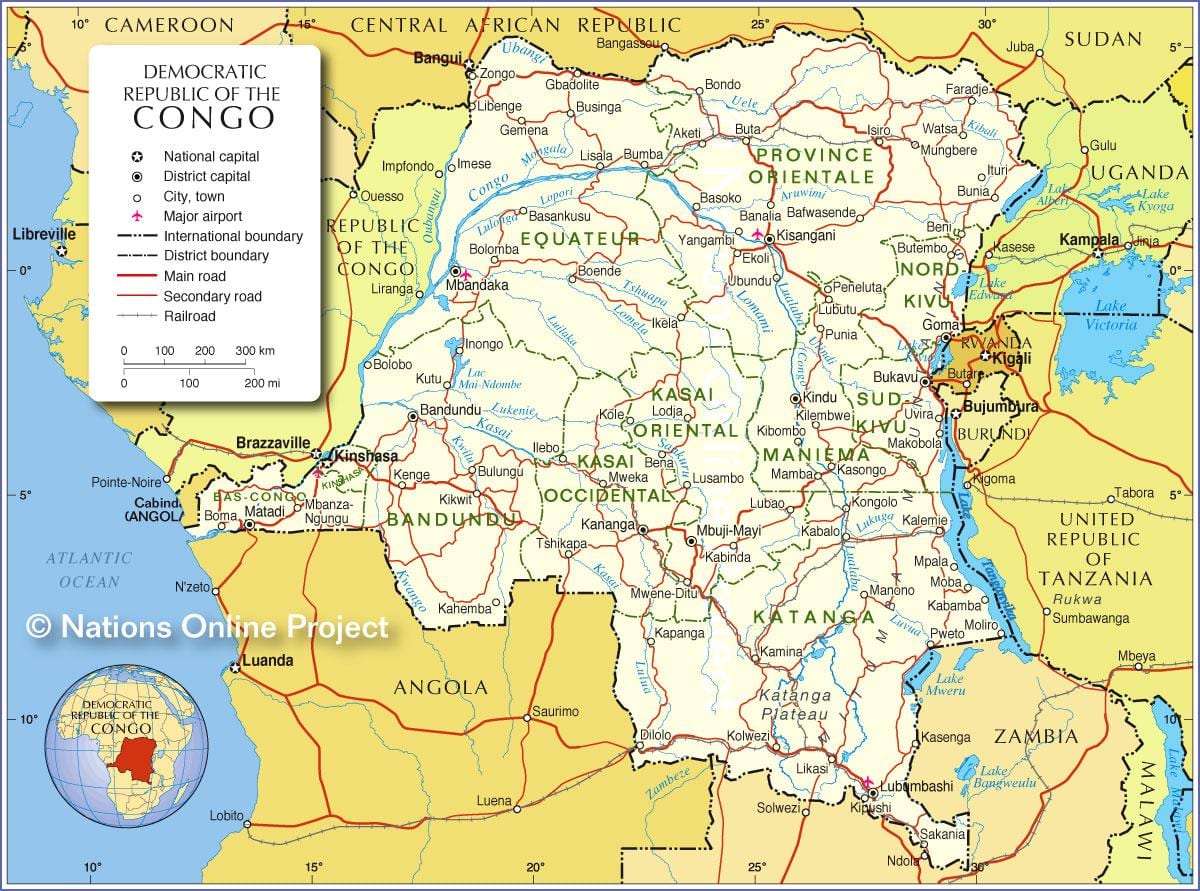 žemėlapis kongo demokratinė respublika