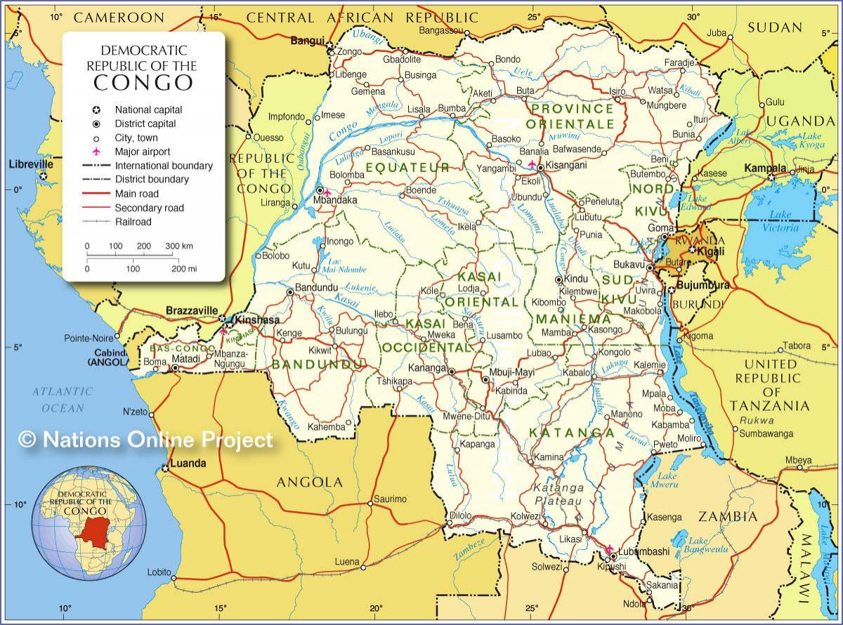 žemėlapis kongo demokratinė respublika